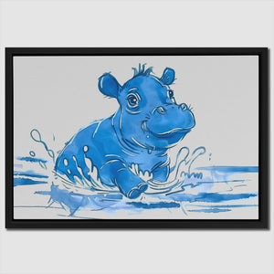 a picture of a blue hippo in the water