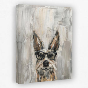 Dog With Glasses: Quirky Pet Portrait Art Print - Luxury Wall Art 