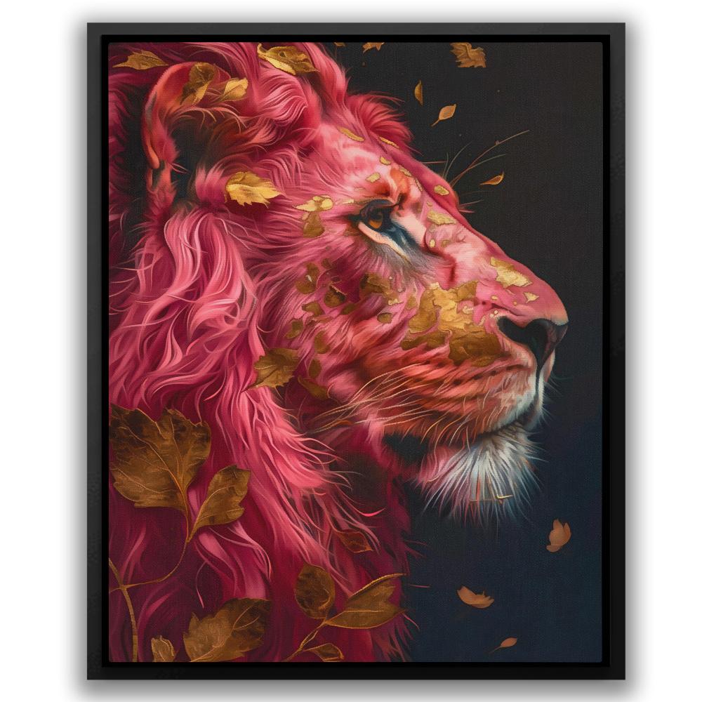 a painting of a lion with red hair