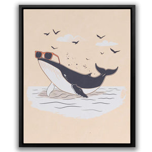 a picture of a whale with sunglasses on it