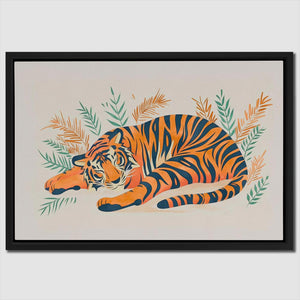 Napping Tiger: Peaceful Jungle Scene for Your Home - Luxury Wall Art 