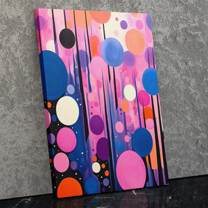 a painting of a colorful abstract painting on a wall