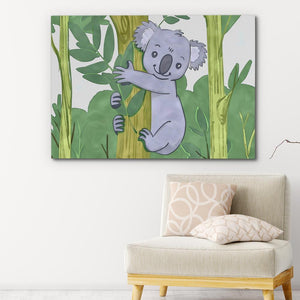 a painting of a koala bear on a tree