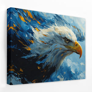 a painting of an eagle on a white wall