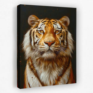 a painting of a tiger on a black background