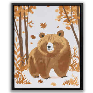 a painting of a bear in the woods