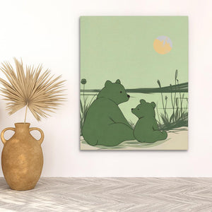 a painting of a mother bear and her baby bear