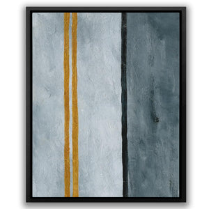 a painting with a yellow stripe on it