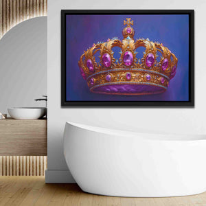 a painting of a crown on a wall