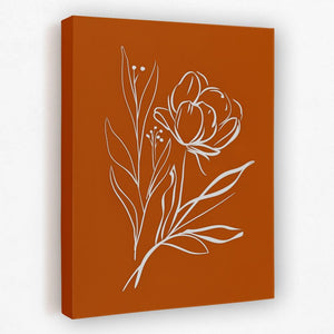 a picture of a flower on an orange background