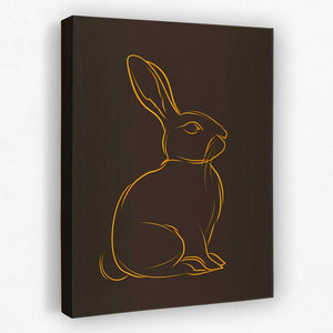 a drawing of a rabbit on a brown background