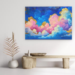 Pink and Blue Clouds Vibrant Cloudscape Wall Art - Luxury Wall Art 