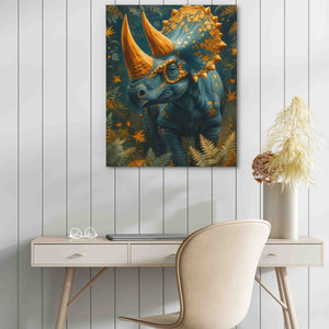 a painting of an elephant wearing a yellow hat