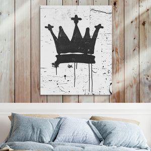 Black Crown: Bold Graffiti-Inspired Art for Urban Spaces - Luxury Wall Art 