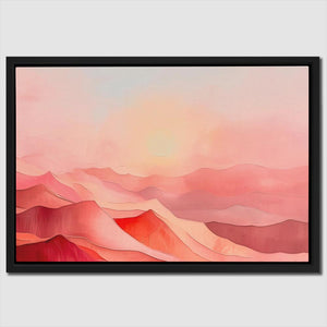 a painting of a pink and red landscape