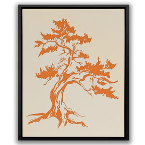 a picture of a tree with orange leaves