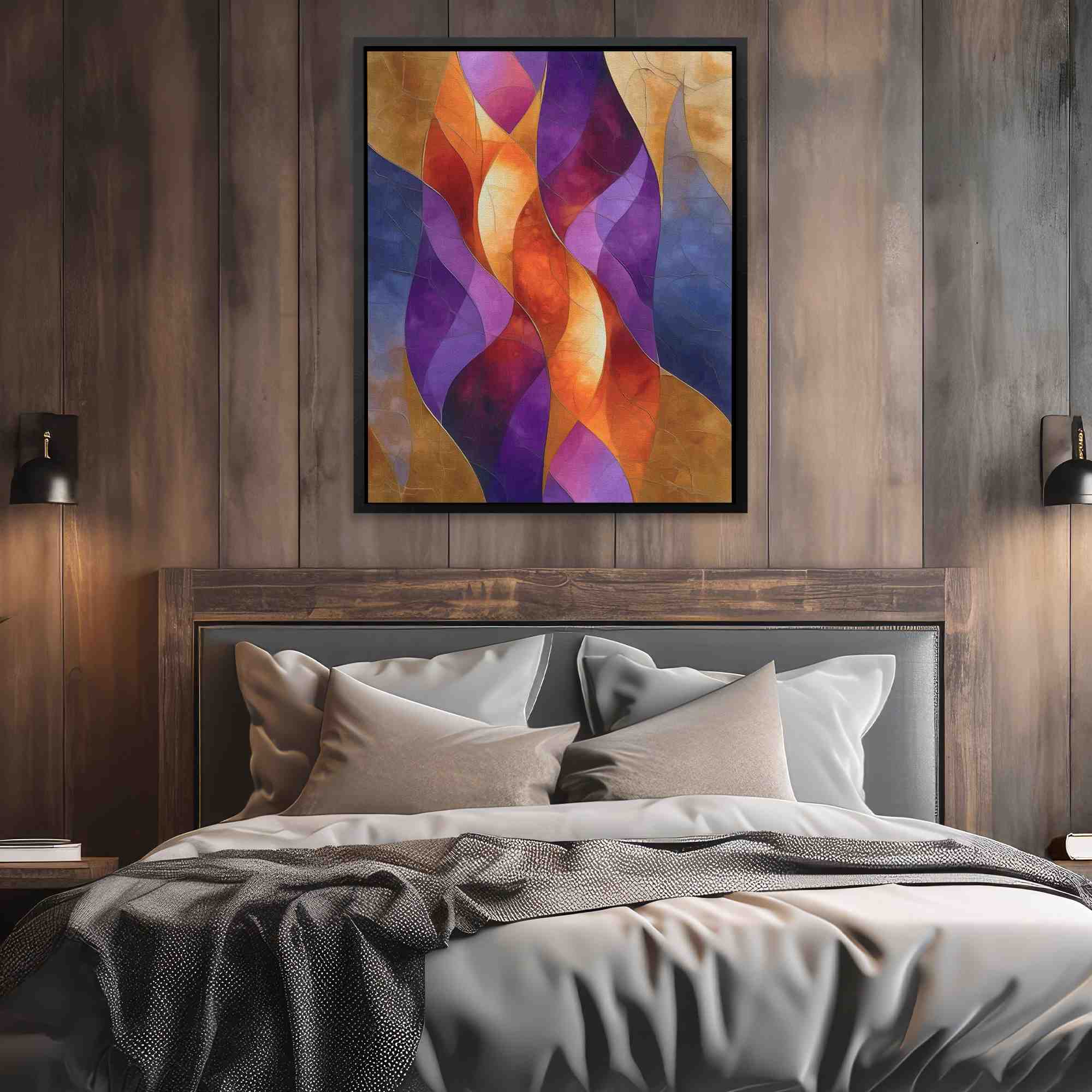 a painting of abstract shapes on a canvas