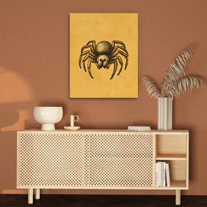 a painting of a spider on a wall