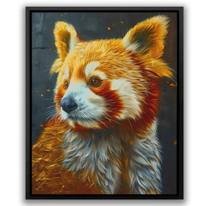 a painting of a red panda bear