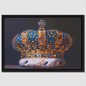 a painting of a crown on a black background