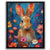 a painting of a rabbit surrounded by flowers