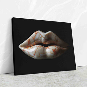 a painting of a woman's lips on a black background