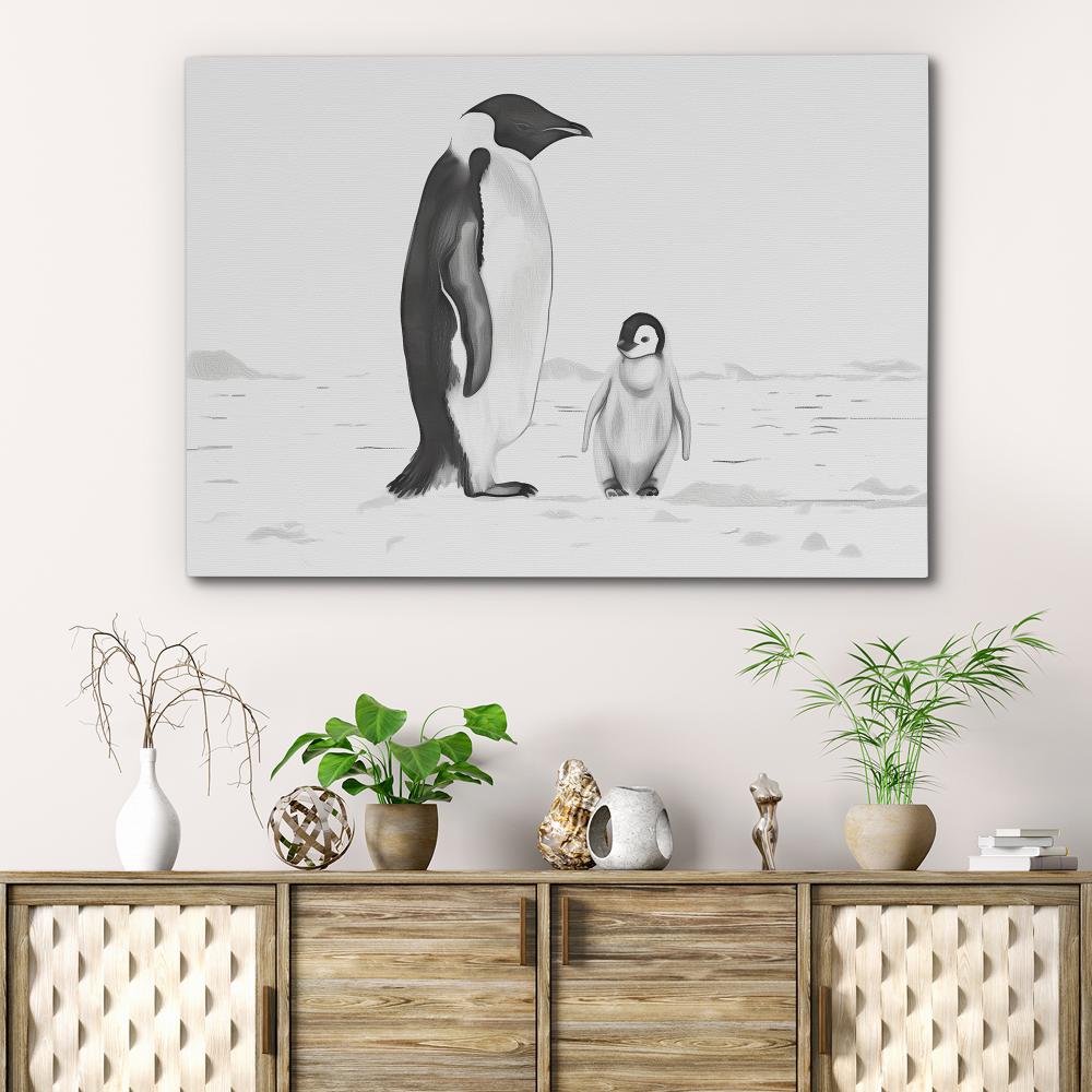 Black and White Penguins Wall Decor - Luxury Wall Art 