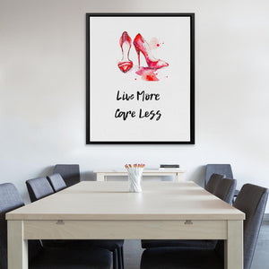 a picture of a table with a pair of high heels on it