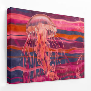 a painting of a jellyfish on a white wall