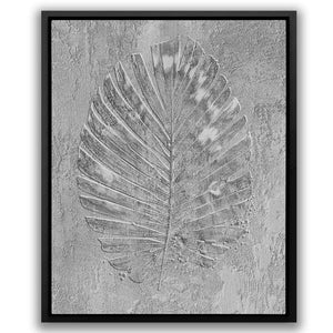 a black and white photo of a leaf