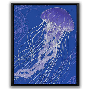 a purple jellyfish floating in the water