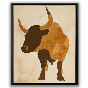 a painting of a bull on a wall