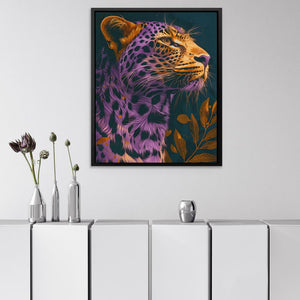 a painting of a leopard on a wall