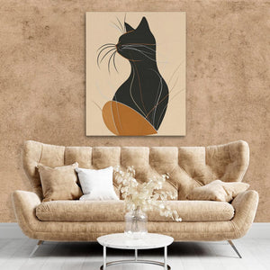 Figurative Feline Elegant Cat Art - Luxury Wall Art 