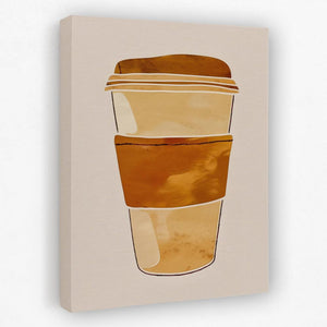 a painting of a coffee cup on a white background