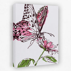 a painting of a butterfly on a flower