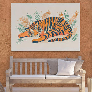 Napping Tiger: Peaceful Jungle Scene for Your Home - Luxury Wall Art 