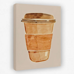 a painting of a coffee cup on a white background