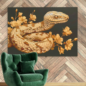 a painting of a snake on a wall