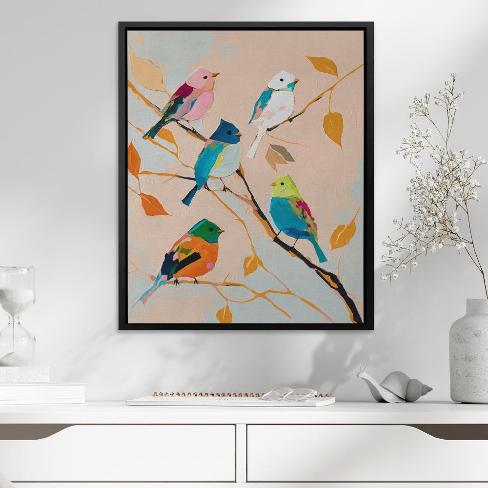 Birds in Wonderland: Colorful Bird Canvas Art - Luxury Wall Art 