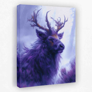 a painting of a deer with antlers on it's head