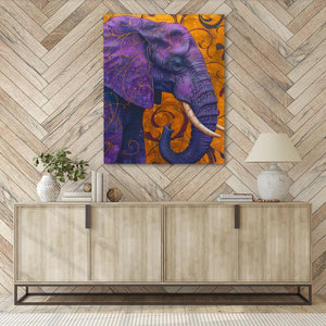 a painting of an elephant on a wall