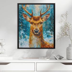 a painting of a deer with antlers on it's head