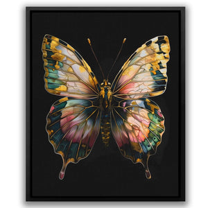 a picture of a colorful butterfly on a black background