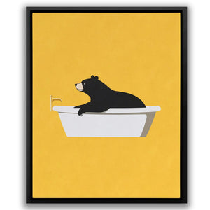 a picture of a bear sitting in a bathtub