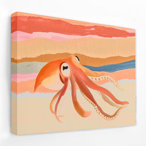 a painting of an octopus on a beach