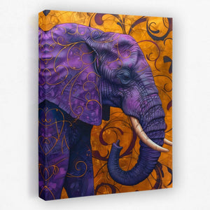 a painting of an elephant on a wall