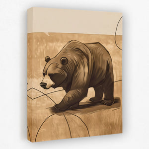 a painting of a bear on a wall