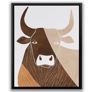 a picture of a bull with a long horn