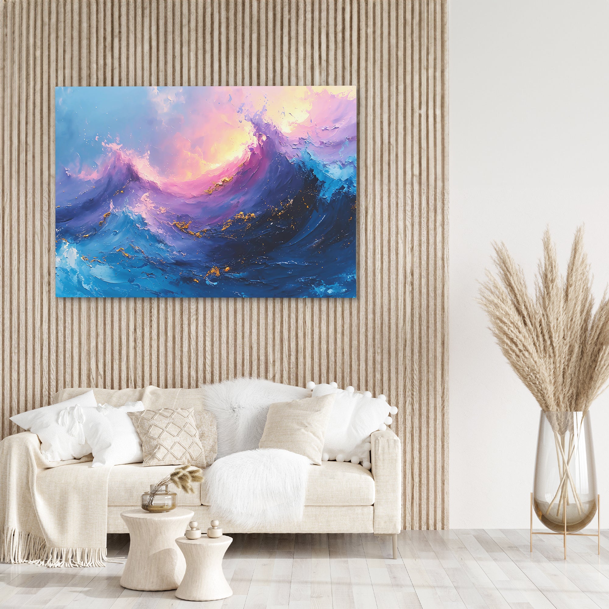 a painting of a wave in the ocean